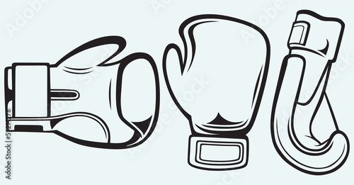 Pair boxing gloves isolated on blue background
