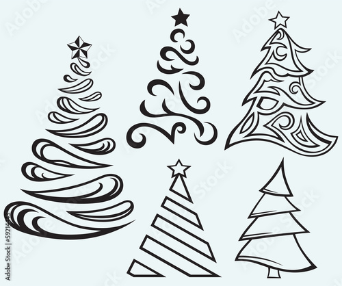 Collection of Christmas fur-trees
