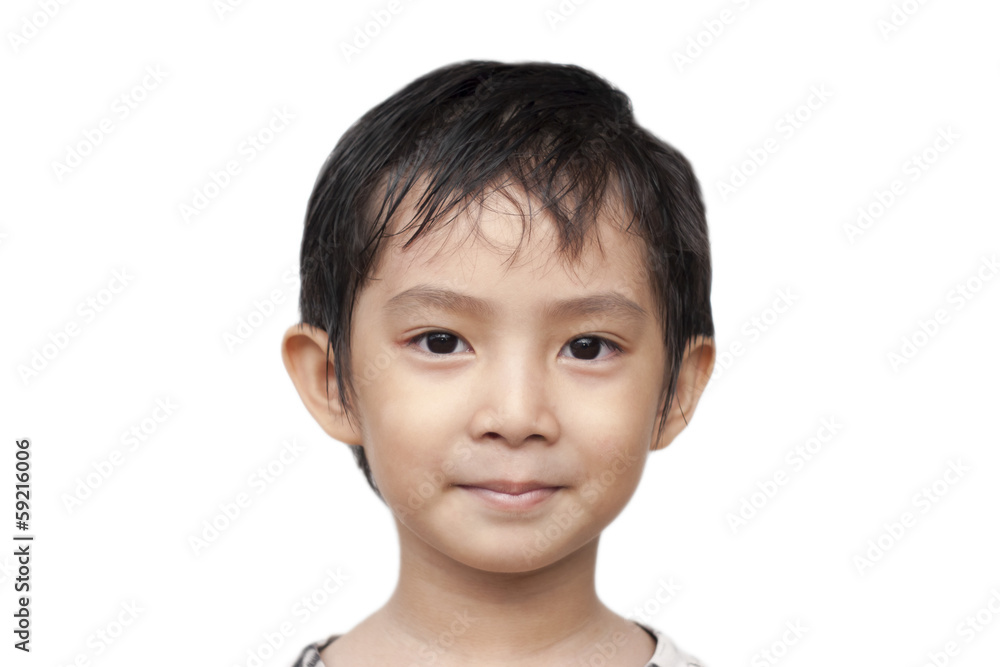 Asian boy smiling close up of face. Asian boy smiling close up of face.