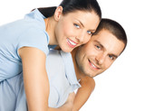 Portrait of young happy smiling attractive couple