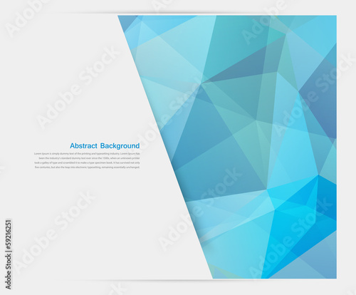 Vector abstract background. Polygon blue and card geometric