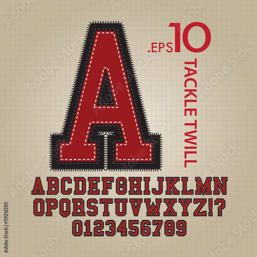 Tackle Twill Alphabet and Numbers Vector