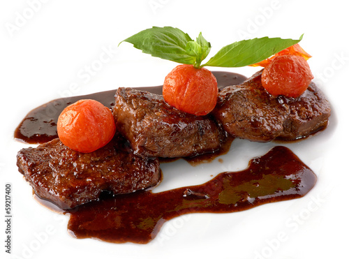 beef steak in balsamic sauce