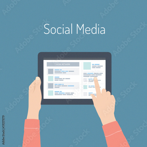 Social media flat illustration concept