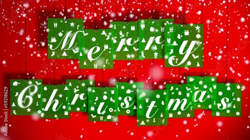 Merry Christmas with snow