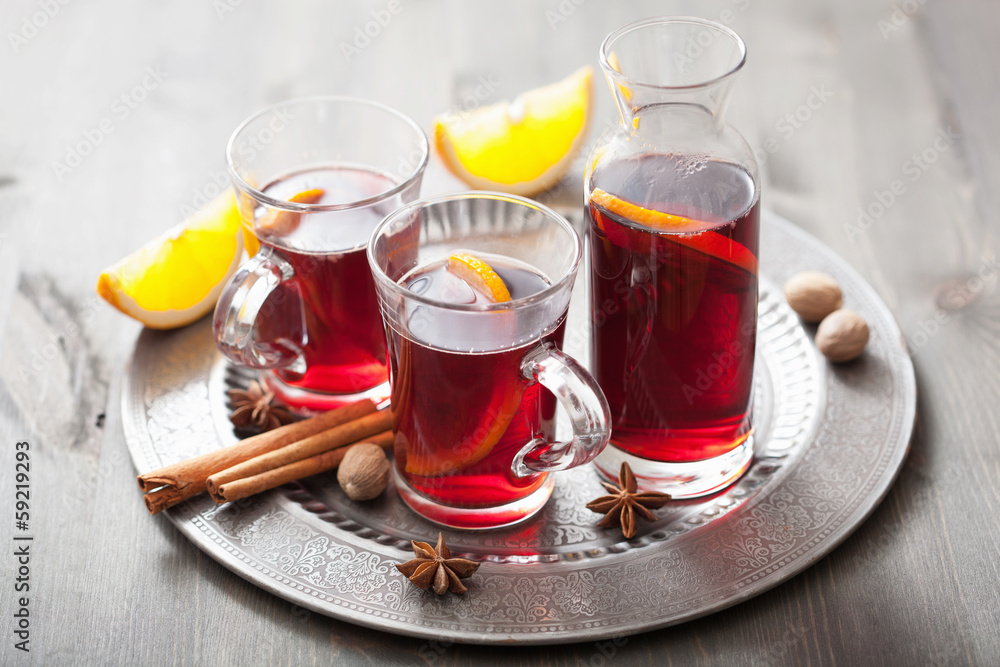 mulled wine with orange and spices mulled wine with orange and spices