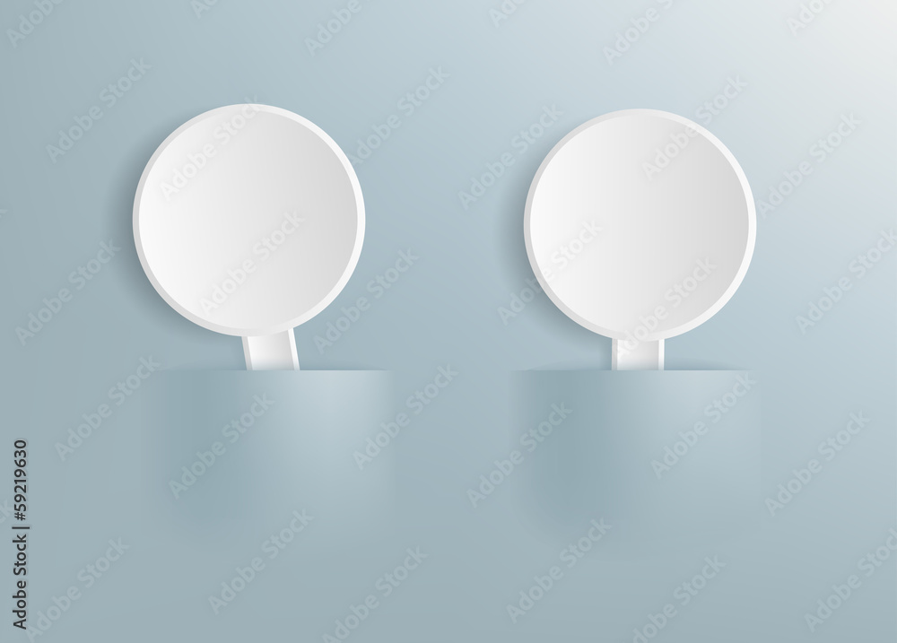 white plate on a blue background