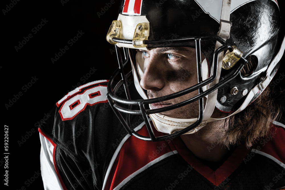 Portrait of american football player Portrait of american football player