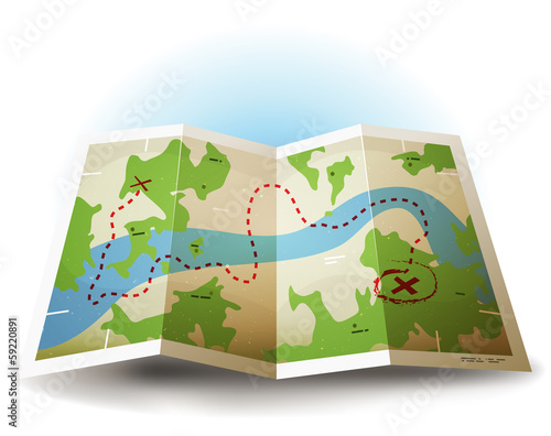 Cartoon Grunge Earth Map Icon