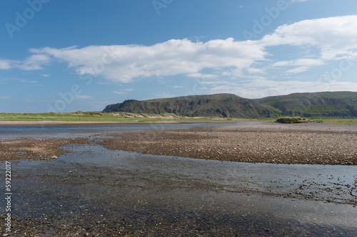 River mouth, Atlantic Ocean, Varanger Peninsula, Norway