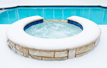 Hot tub spa in the winter
