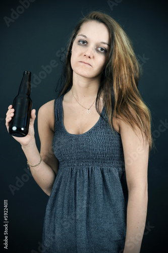 Wallpaper Mural Unhappy young woman addict Torontodigital.ca