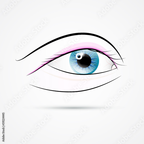 Vector Human Eye Isolated on Grey Background