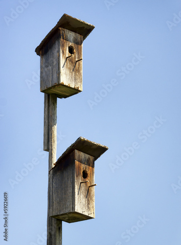 wooden birdhouses