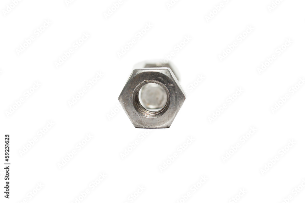 bolt and nut isolated on white background bolt and nut isolated on white background