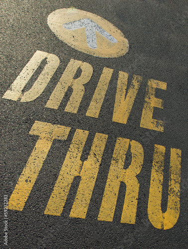 sign for a drive thru