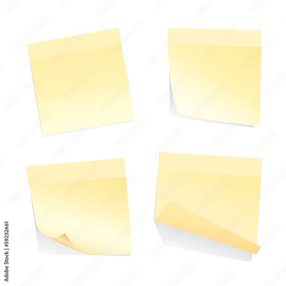 yellow stick notes isolated on white background yellow stick notes isolated on white background
