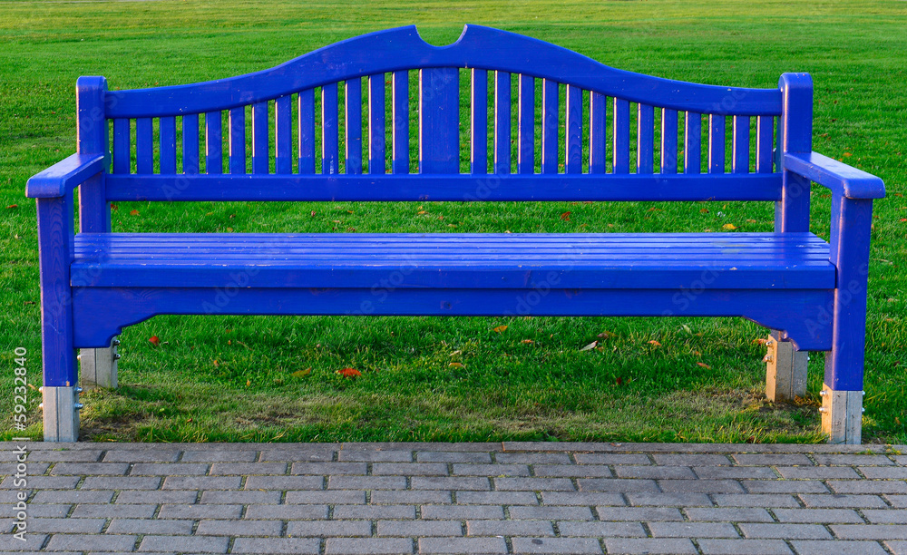 Colorful settee in resort of Curonian spit, Lithuania, Europe