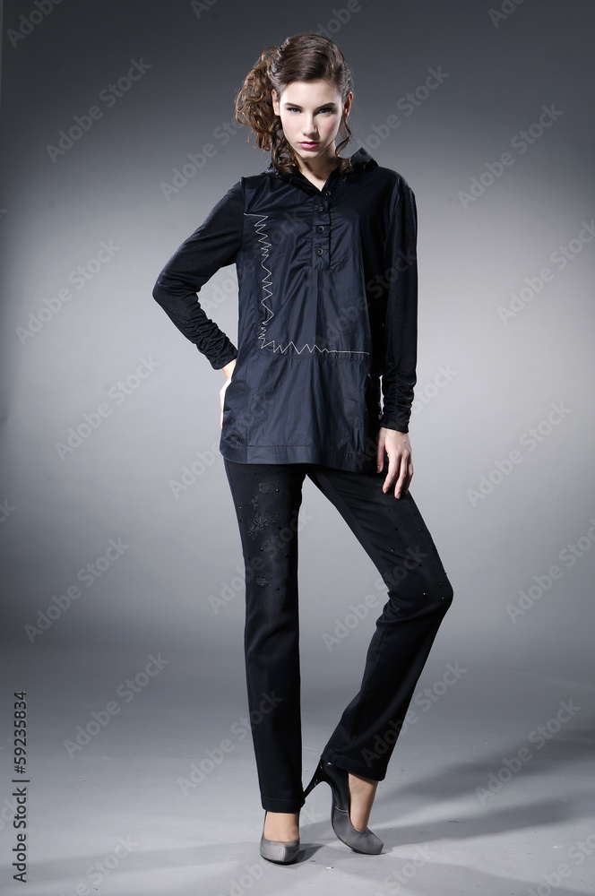 Full length of Attractive fashion model posing Full length of Attractive fashion model posing