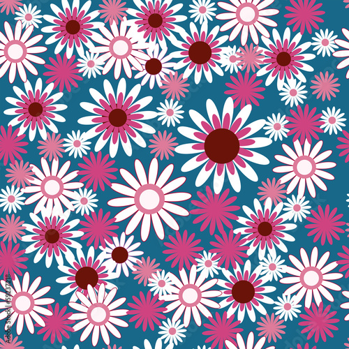 Template with beautiful white and pink flowers