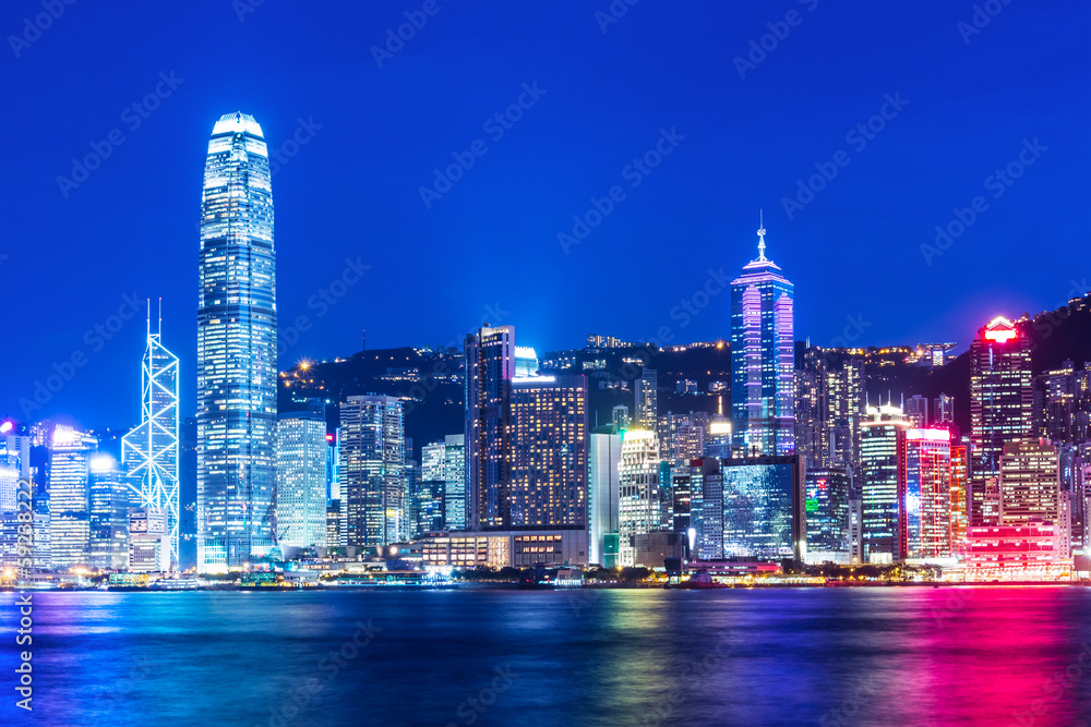 Naklejka premium Hong Kong skyline