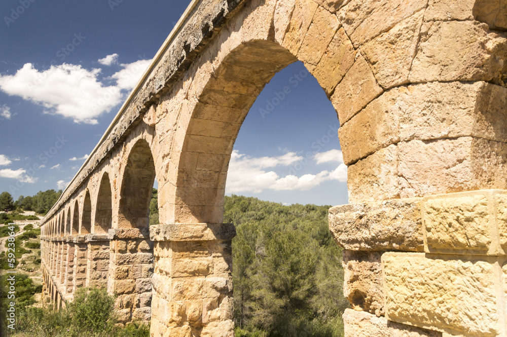 Ancient Roman Aqueduct in Spain, Europe