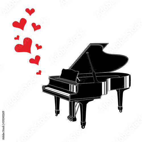 Heart love music piano