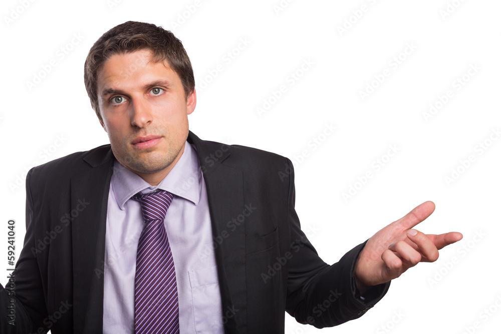 Portrait of a businessman with hand gesture Portrait of a businessman with hand gesture