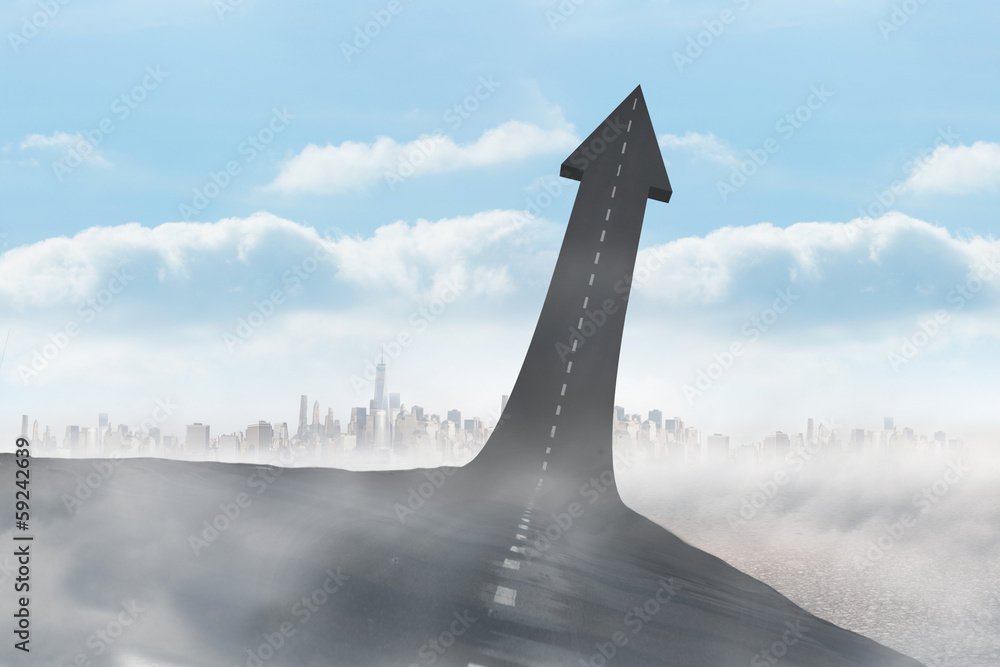 Fototapeta premium Road turning into arrow