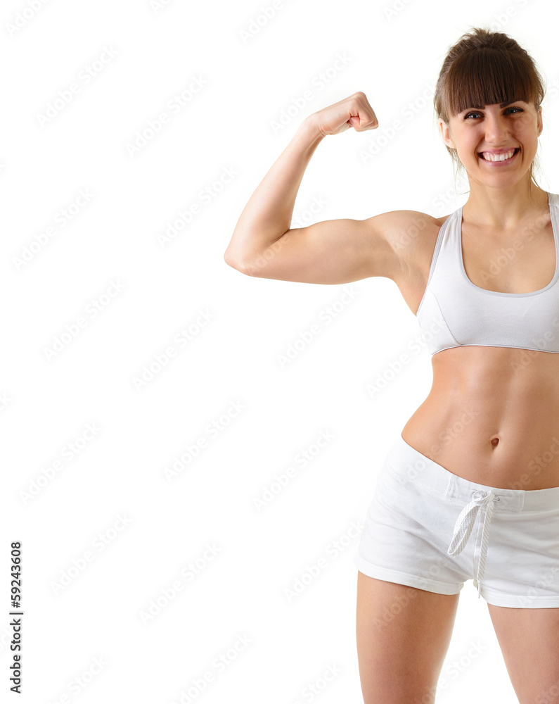 sport young woman with perfect body showing bicepses, fitness gi sport young woman with perfect body showing bicepses, fitness gi
