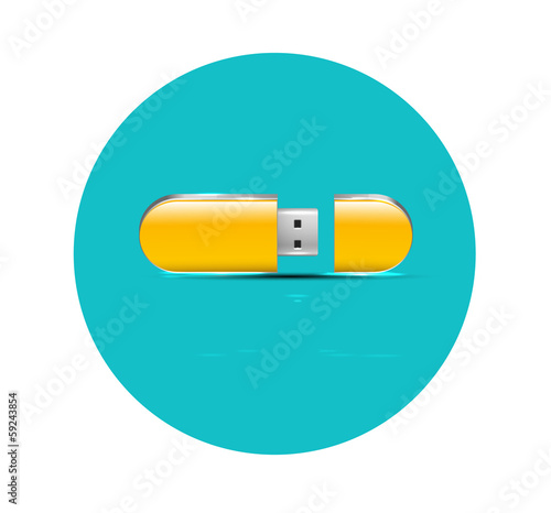 Flat flash USB icon