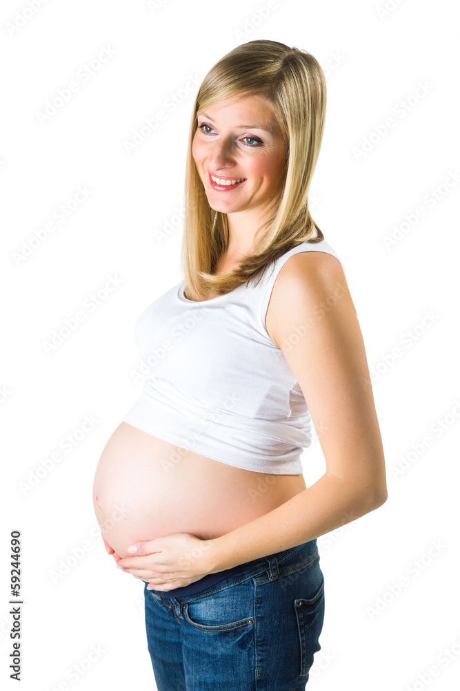Pregnant woman isolated on white Pregnant woman isolated on white