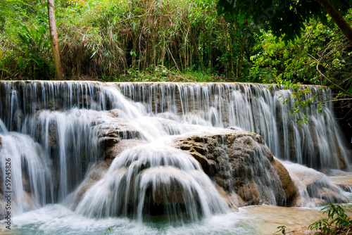 Waterfall in Tropical Rainforest