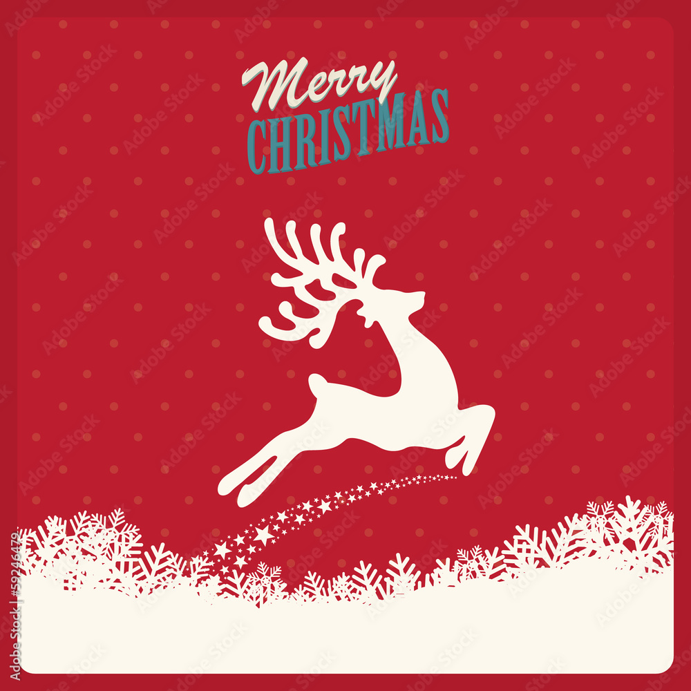 reindeer fly merry christmas