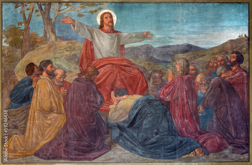 Antwerp - Sermon of Jesus scene in Joriskerk - fresco