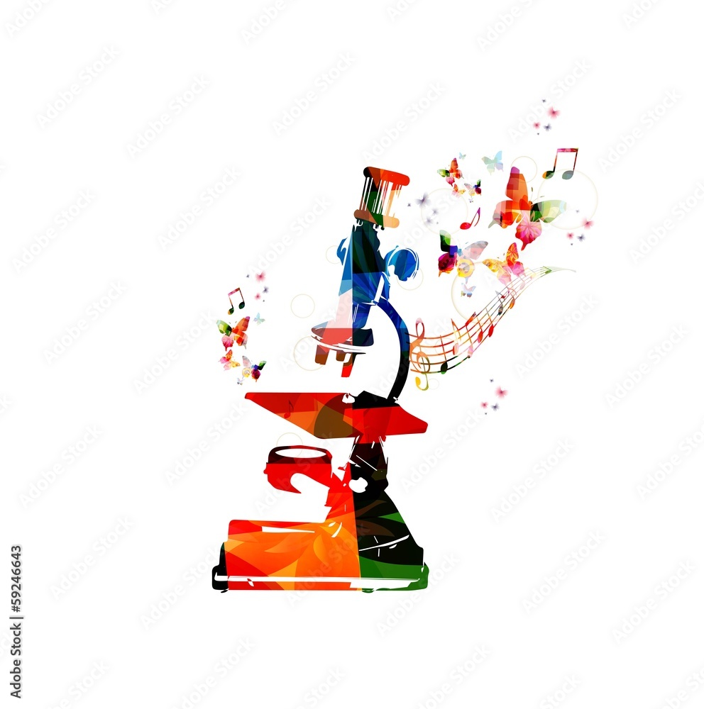 Colorful vector microscope background with butterflies. Stock Vector ...