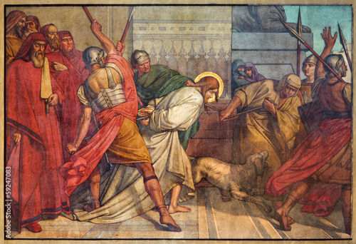 Antwerp - Fresco of bondage of Jesus in Joriskerk