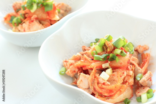 Korean food, Kimchi and pork pork stir fried