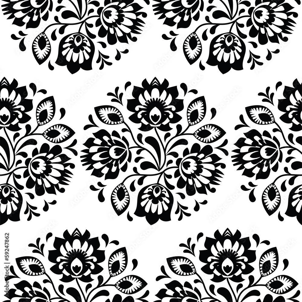 Seamless traditional floral polish pattern - ethnic background Seamless traditional floral polish pattern - ethnic background