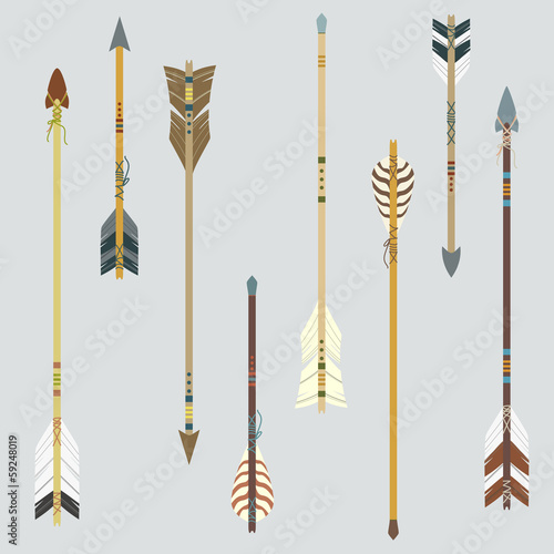 Vector set of colorful ethnic arrows