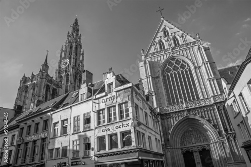 Antwerp - South facade of cathedral of Our Lady © Renáta Sedmáková