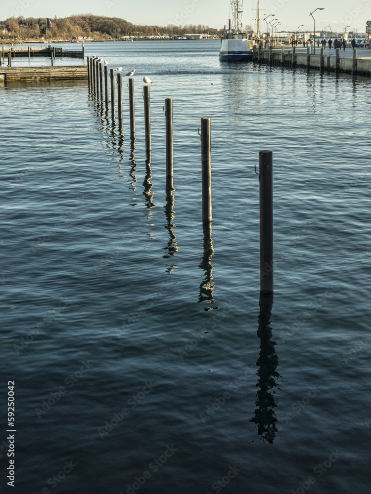 Eckernfoerde in Germany, the old harbor Eckernfoerde in Germany, the old harbor