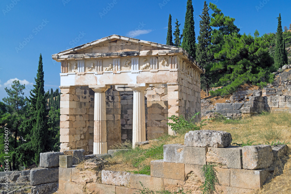 Treasure of the Athenians at Delphi oracle archaeological site i