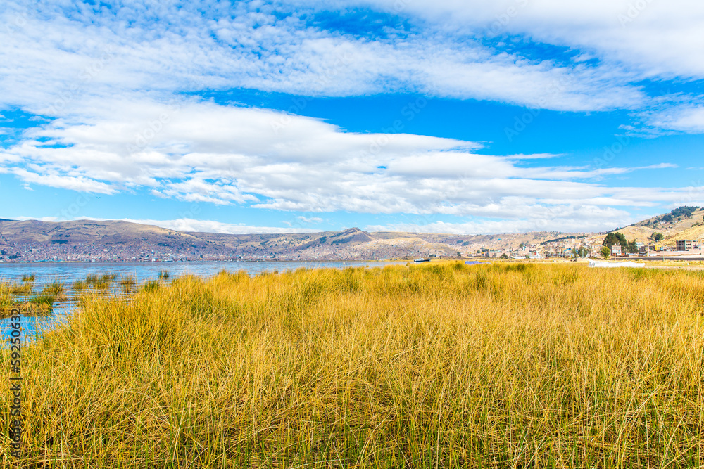 Lake Titicaca,South America, located on border of Peru Lake Titicaca,South America, located on border of Peru