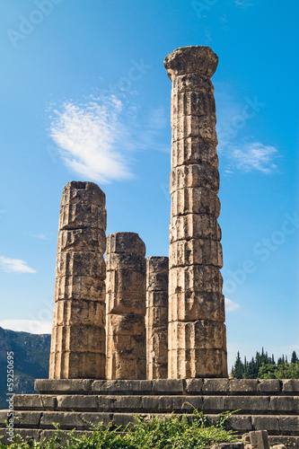 Temple of Apollo at Delphi oracle archaeological site in Greece photo