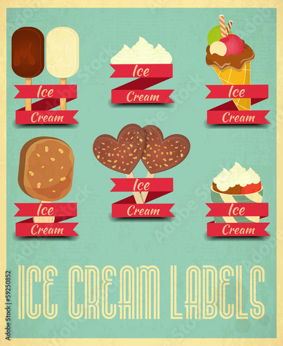 Ice Cream Labels Set