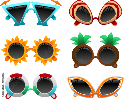 Summer sunglasses set. To see the other vector sunglasses illustrations , please check Glasses collection.