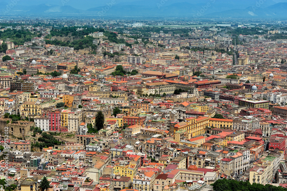 aerial view of  Naples, Italy