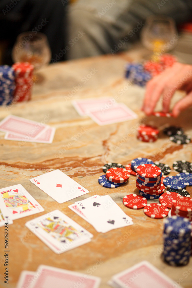 Playing poker with friends Playing poker with friends