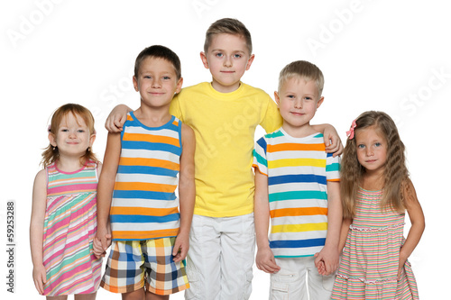 Portrait of five cheerful children